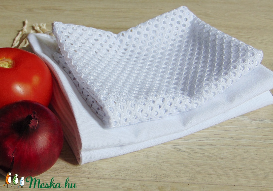 Zöldség- gyümölcs textil zsák csomag (3 db/ cs)  / ökozsák, bevásárló zsák, környezetbarát zacskó - táska & tok - bevásárlás & shopper táska - zöldség/gyümölcs zsák - Meska.hu