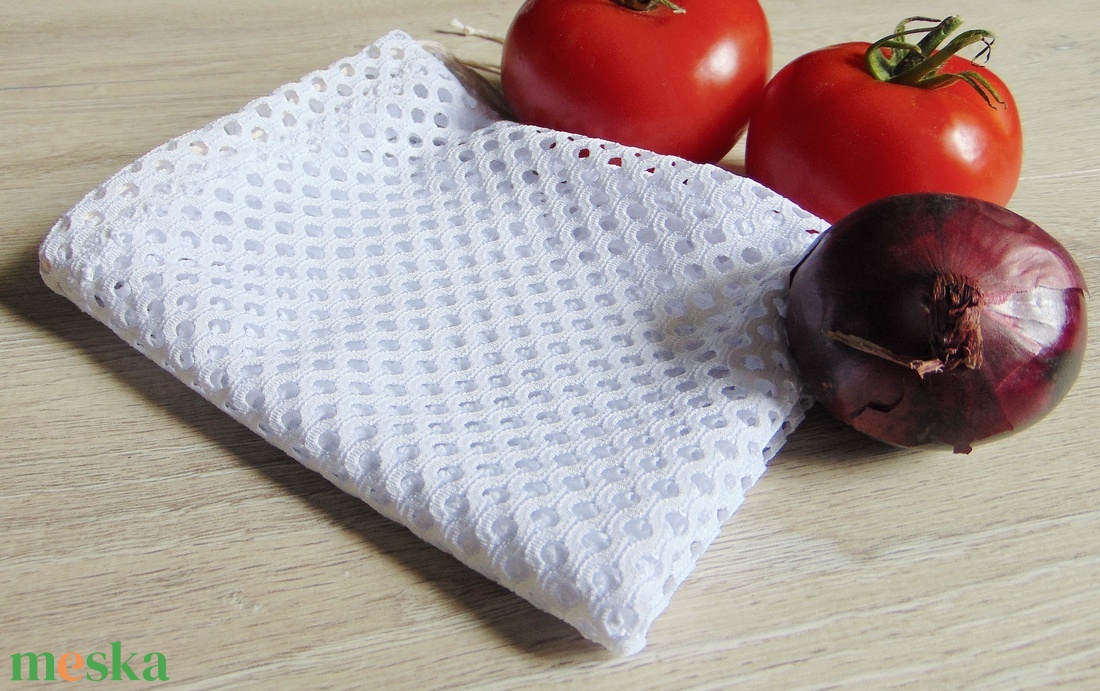 Hálós textil zsák / fehér - táska & tok - bevásárlás & shopper táska - zöldség/gyümölcs zsák - Meska.hu Hálós textil zsák / fehér - táska & tok - bevásárlás & shopper táska - zöldség/gyümölcs zsák - Meska.hu