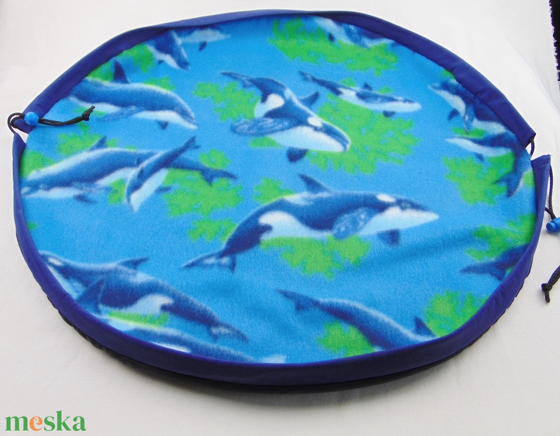 Fürdőruha zsák /  Delfinek / átmérő 50 cm - táska & tok - edzőtáskák - sporttáska - Meska.hu