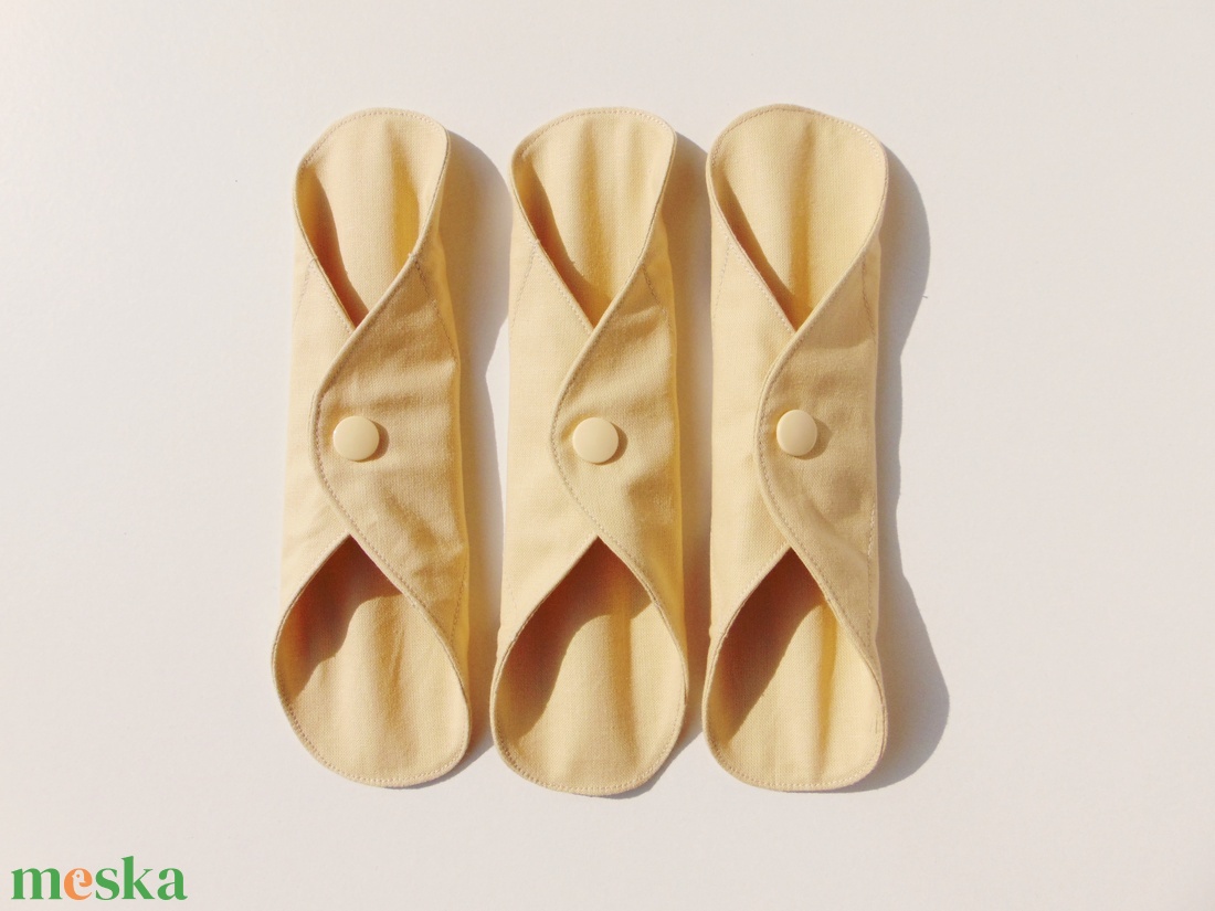 Tisztasági betét- bézs ( 3 db/ cs )mosható textil betét - szépségápolás - intim higiénia - tisztasági betét - Meska.hu