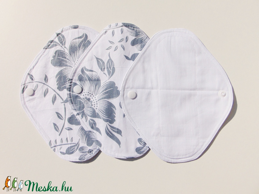 Tisztasági betét- szürke virág mintás ( 3 db/ cs )/ mosható textil betét - szépségápolás - intim higiénia - tisztasági betét - Meska.hu Tisztasági betét- szürke virág mintás ( 3 db/ cs )/ mosható textil betét - szépségápolás - intim higiénia - tisztasági betét - Meska.hu