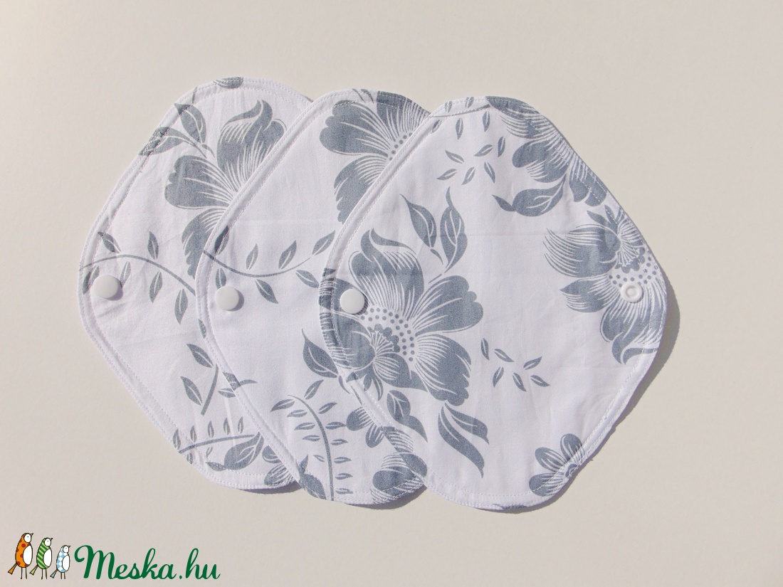 Tisztasági betét- szürke virág mintás ( 3 db/ cs )/ mosható textil betét - szépségápolás - intim higiénia - tisztasági betét - Meska.hu Tisztasági betét- szürke virág mintás ( 3 db/ cs )/ mosható textil betét - szépségápolás - intim higiénia - tisztasági betét - Meska.hu