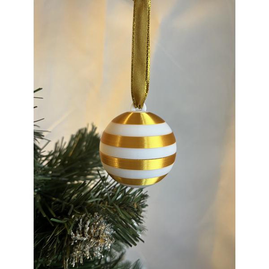 3D Nyomtatott Gömb Karácsonyfadísz Arany - karácsony - karácsonyi lakásdekoráció - karácsonyfadíszek - Meska.hu