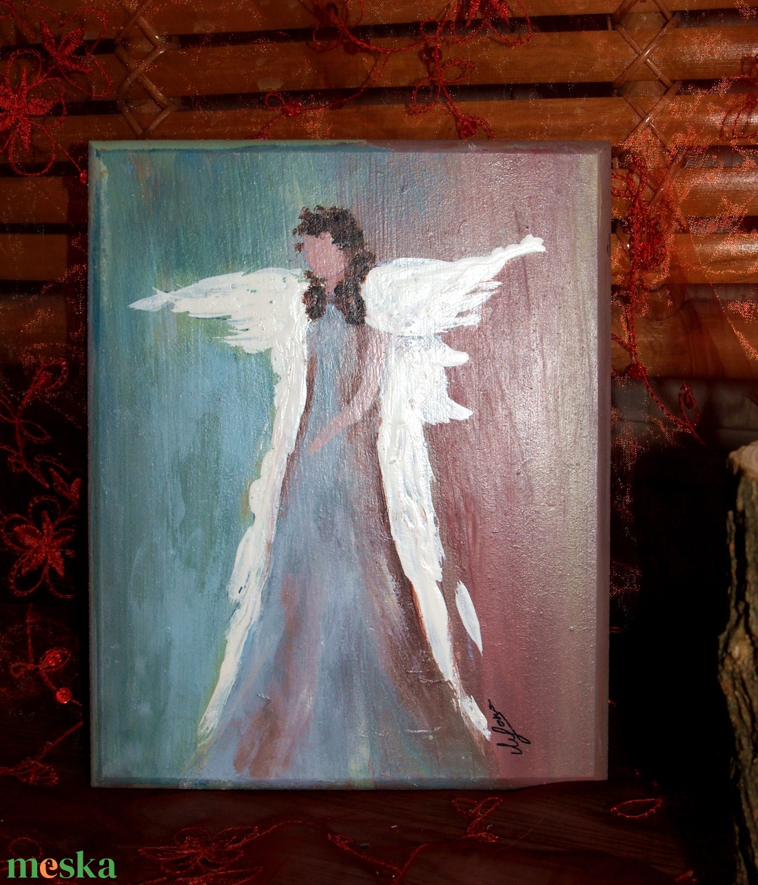 Védőangyal-Segítő festmény - művészet - festmény - akril - Meska.hu