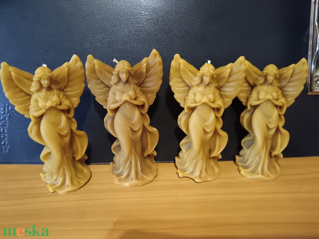 10 db Méhviasz angyal gyertya 13 cm - karácsony - adventi díszek - adventi gyertyadíszek és koszorúdíszek - Meska.hu