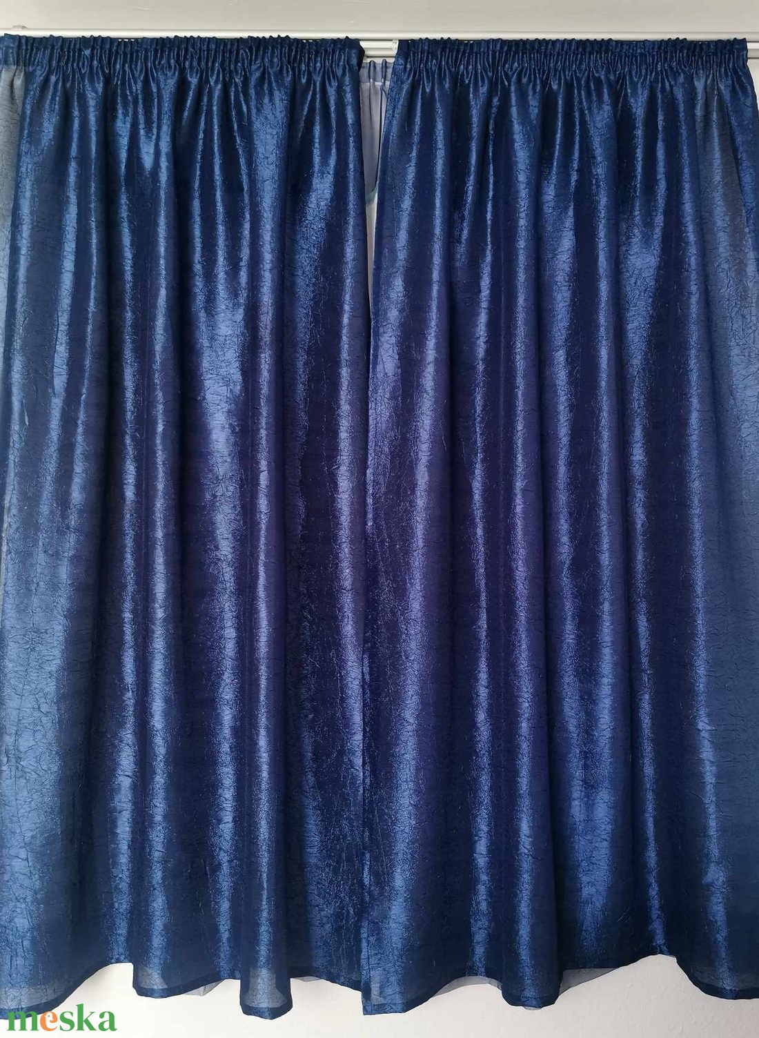 Kék és víz zöld mintás függöny gyűrt szatén sötétítővel egyben ÚJ - otthon & életmód - lakástextil - függöny és kiegészítő - függöny - Meska.hu