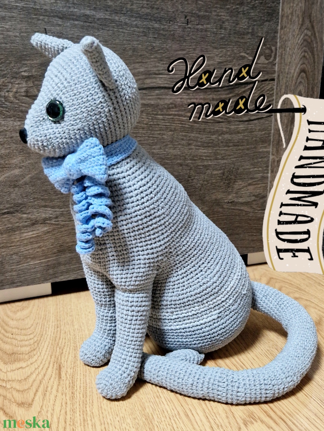 Amigurumi technikával kézzel horgolt Élethű cica 40cm magas - játék & sport - plüssállat & játékfigura - cica - Meska.hu Amigurumi technikával kézzel horgolt Élethű cica 40cm magas - játék & sport - plüssállat & játékfigura - cica - Meska.hu