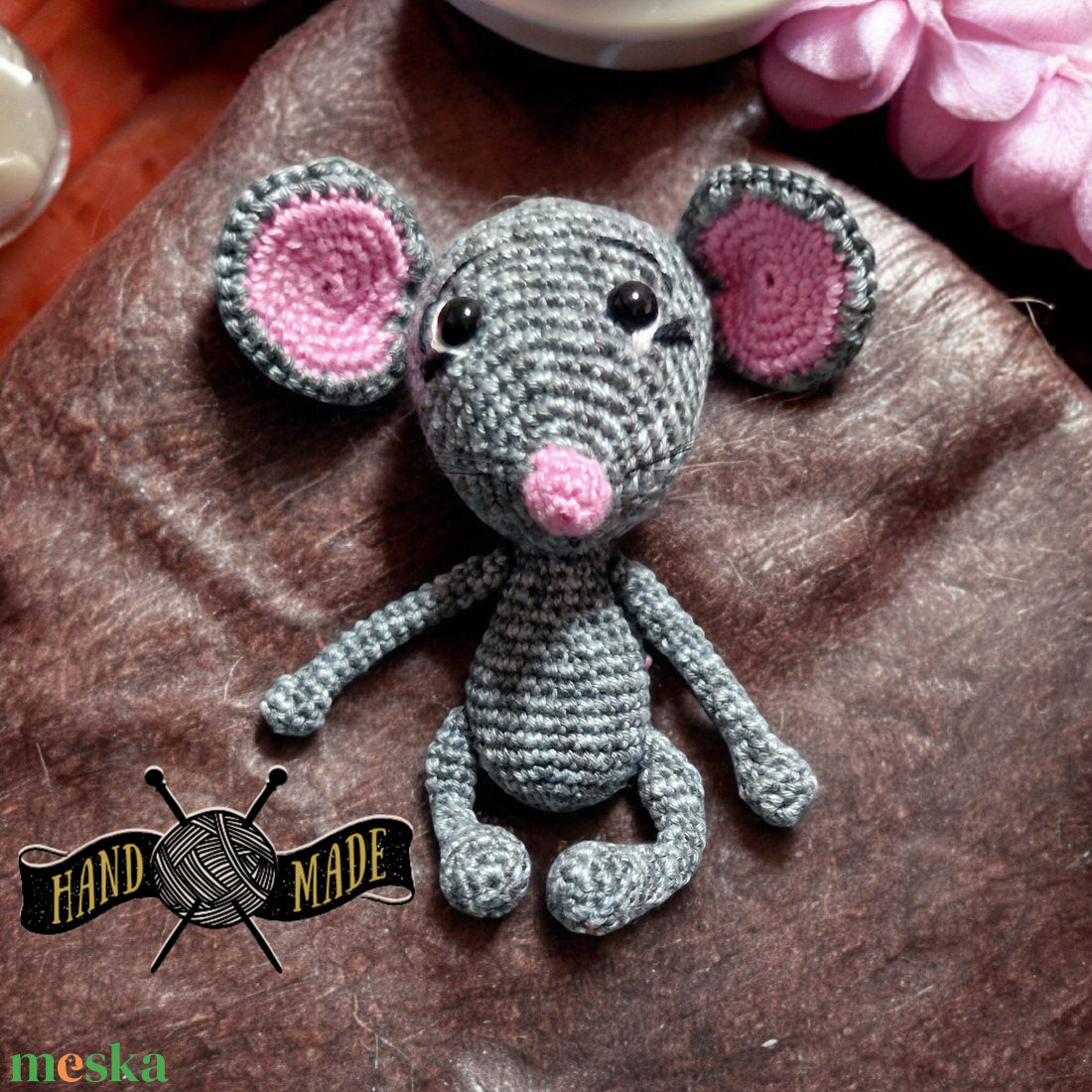 Amigurumi technikával kézzel horgolt édes kis egér  - játék & sport - plüssállat & játékfigura - egér - Meska.hu