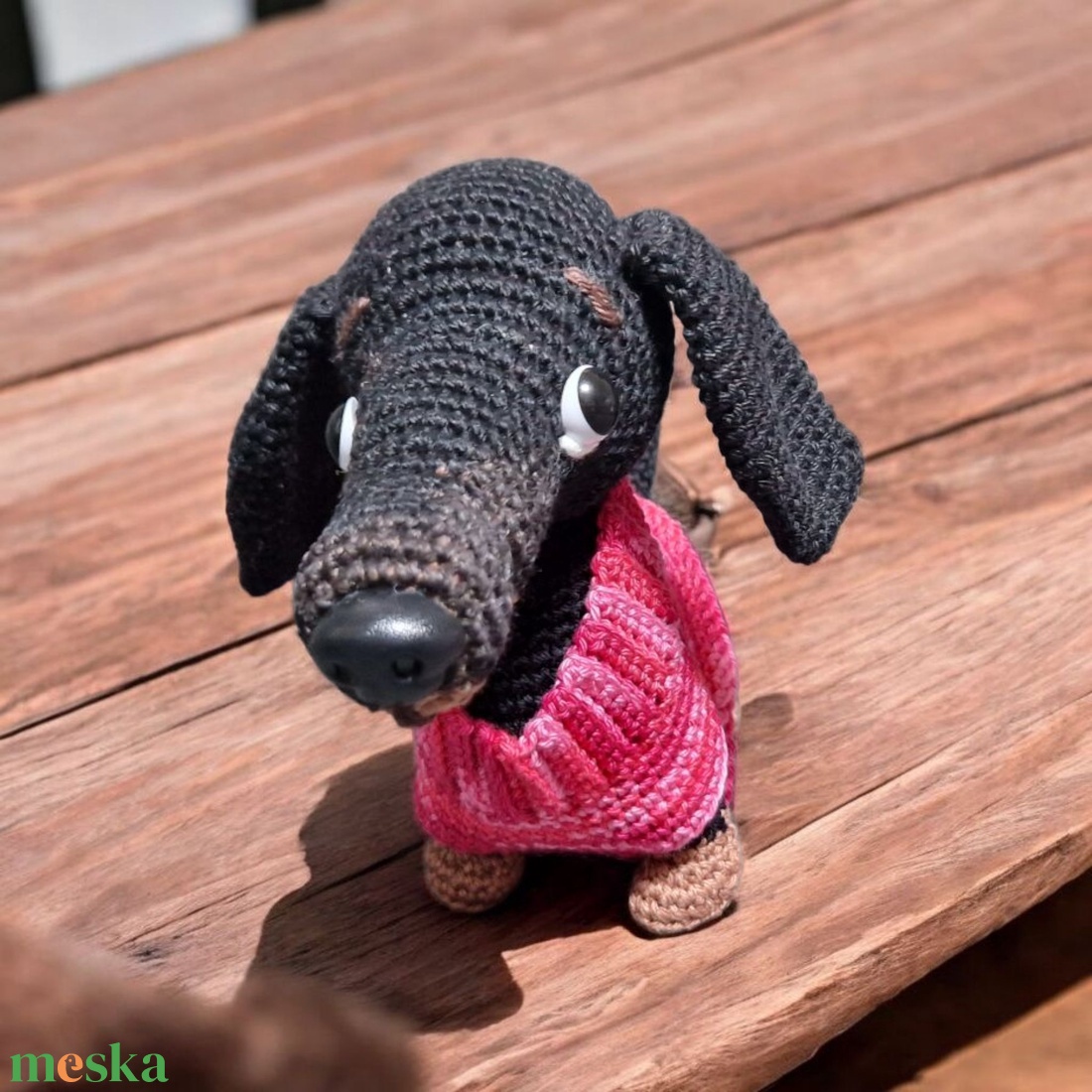 Amigurumi horgolt Tacskó  - játék & sport - plüssállat & játékfigura - kutya - Meska.hu