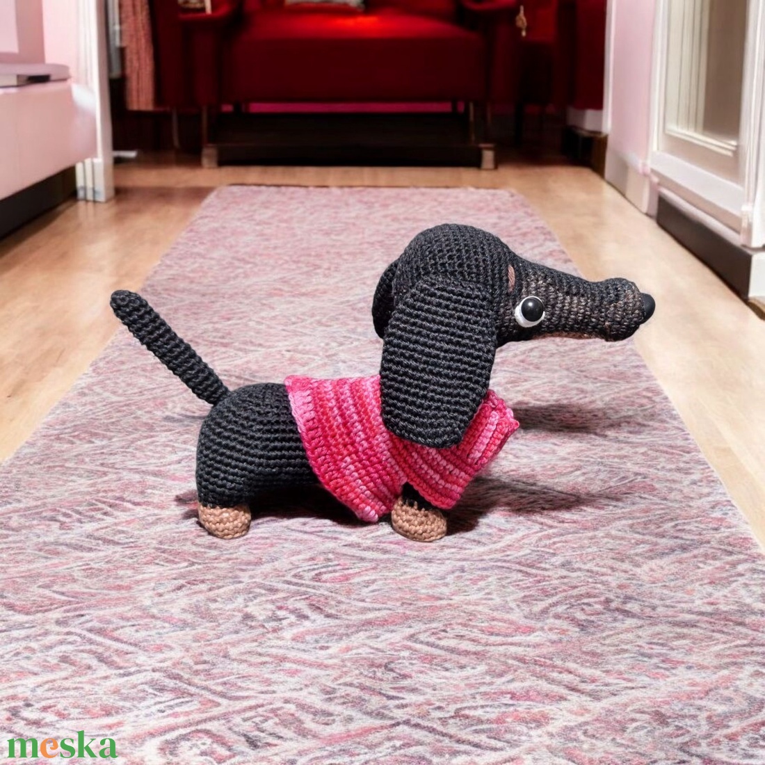 Amigurumi horgolt Tacskó  - játék & sport - plüssállat & játékfigura - kutya - Meska.hu