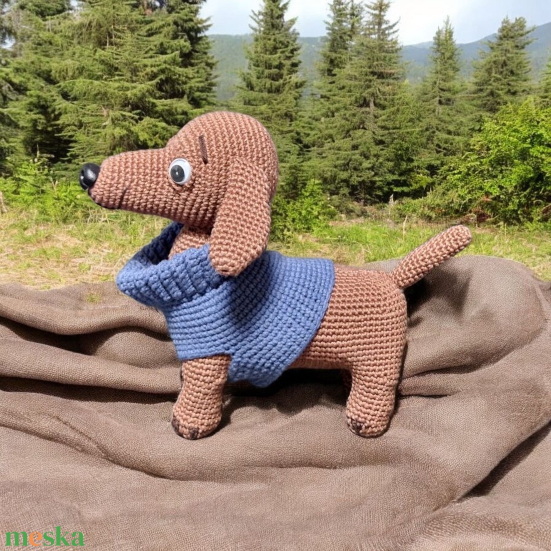 Amigurumi horgolt Tacskó  - játék & sport - plüssállat & játékfigura - kutya - Meska.hu