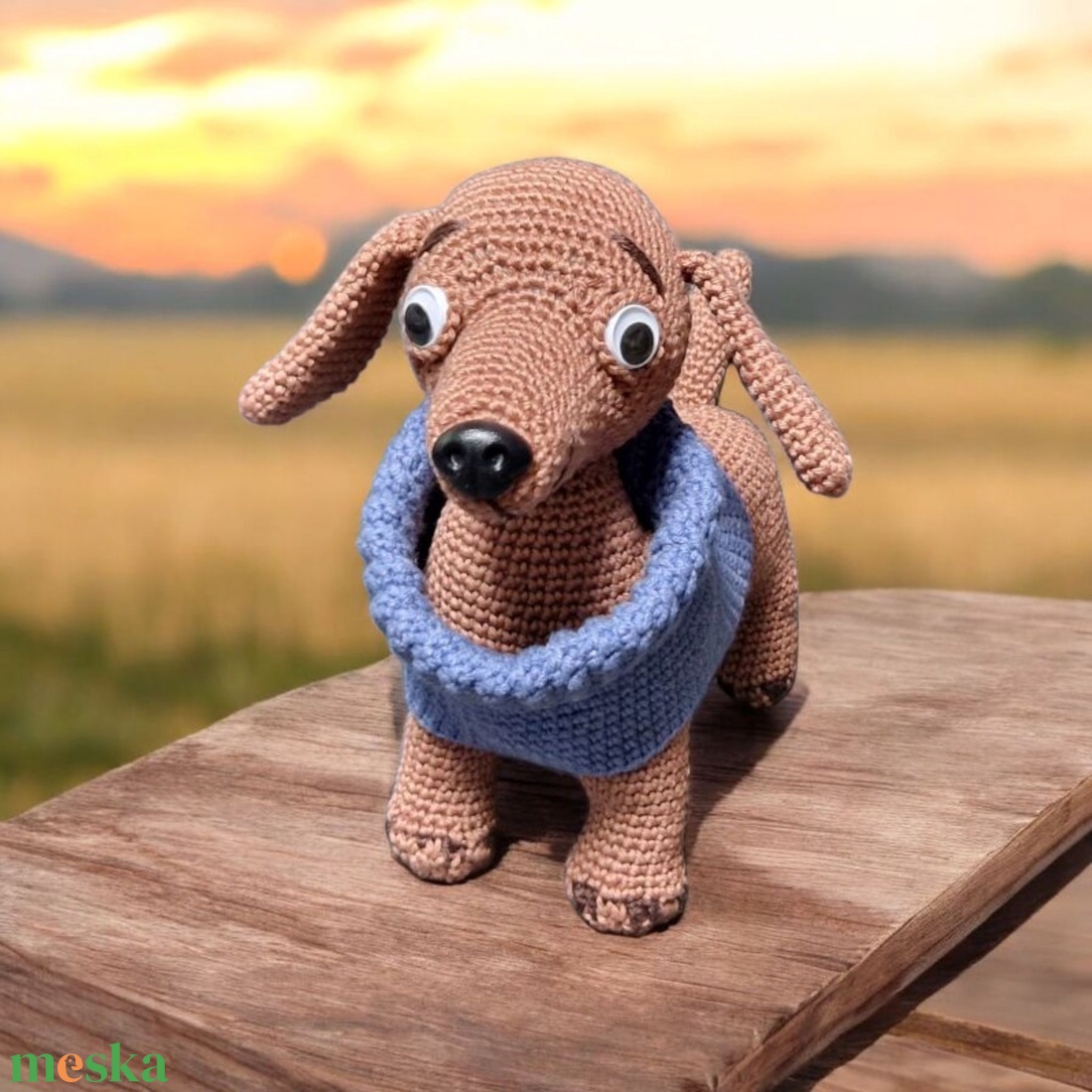 Amigurumi horgolt Tacskó  - játék & sport - plüssállat & játékfigura - kutya - Meska.hu