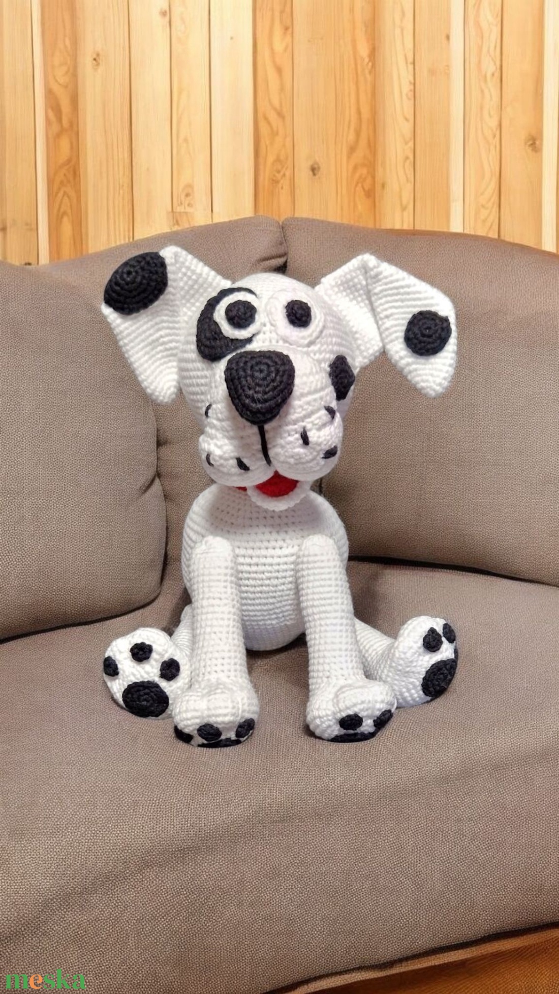 Amigurumi horgolt foltos kutya - játék & sport - plüssállat & játékfigura - kutya - Meska.hu