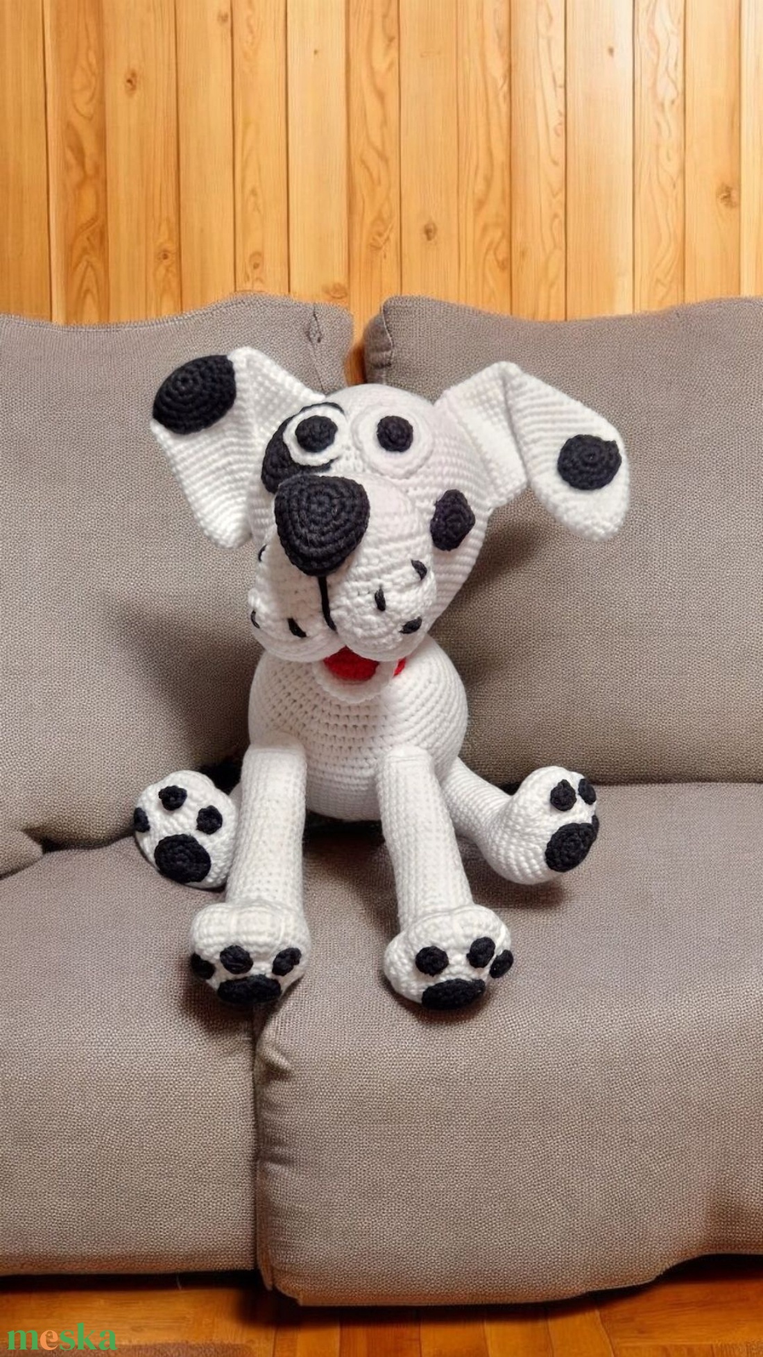Amigurumi horgolt foltos kutya - játék & sport - plüssállat & játékfigura - kutya - Meska.hu