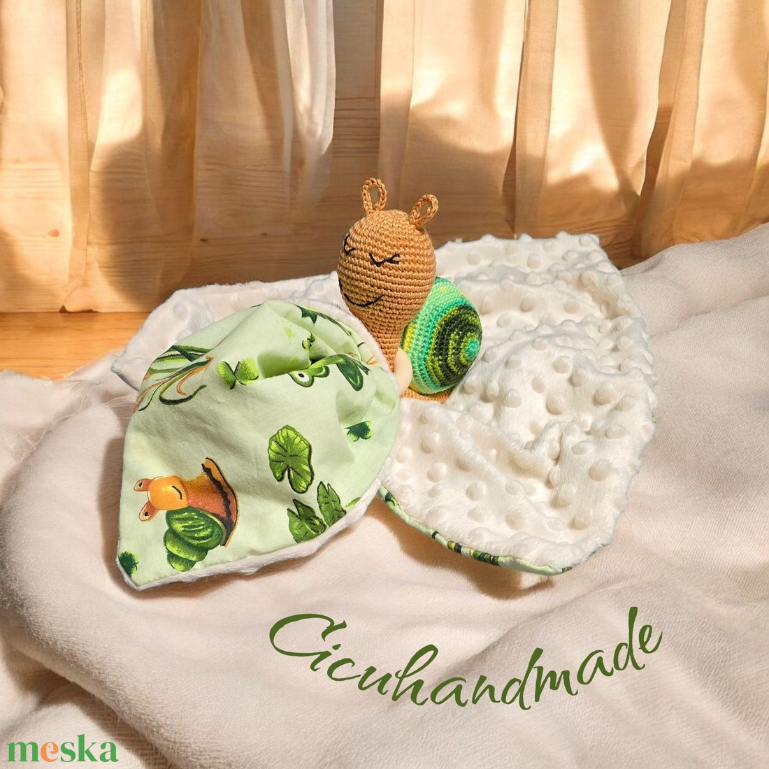 Csiguszos szundikendő  - játék & sport - plüssállat & játékfigura - csiga - Meska.hu