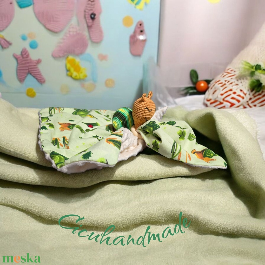 Csiguszos szundikendő  - játék & sport - plüssállat & játékfigura - csiga - Meska.hu