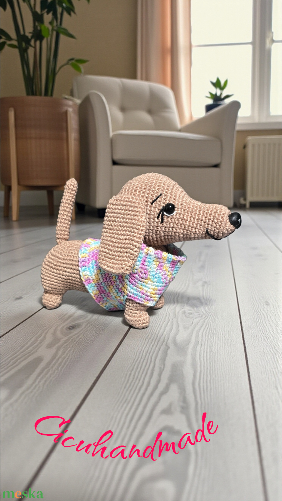 Amigurumi horgolt Tacskó  - játék & sport - plüssállat & játékfigura - kutya - Meska.hu