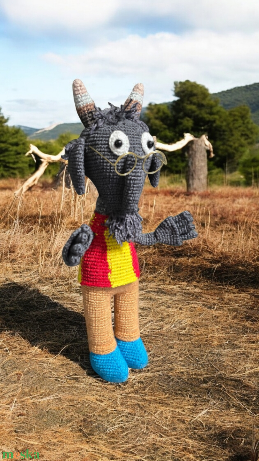 Kecske horgolt - játék & sport - plüssállat & játékfigura - plüss mesefigurák - Meska.hu