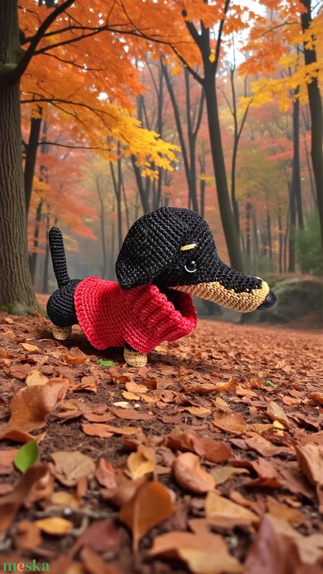 Amigurumi horgolt Tacskó  - játék & sport - plüssállat & játékfigura - kutya - Meska.hu