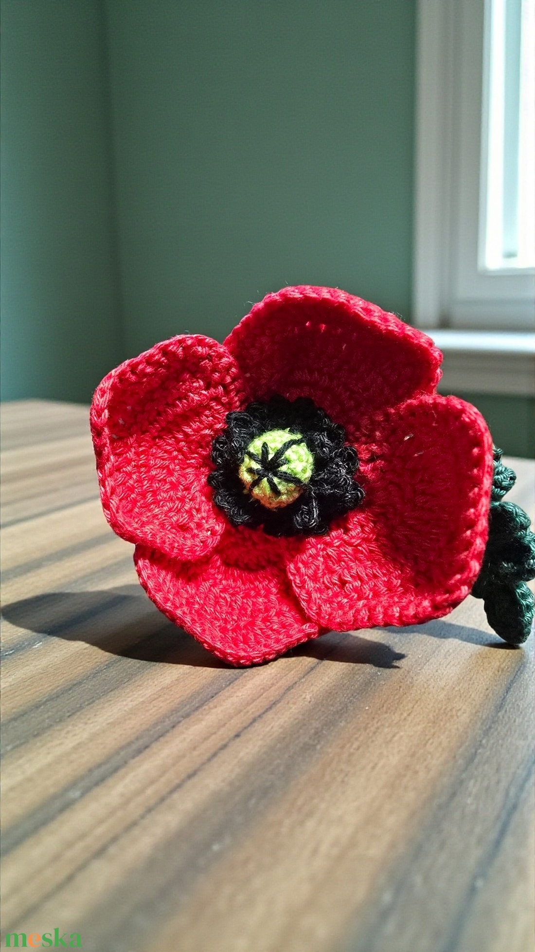 Horgolt Pipacs - otthon & életmód - dekoráció - virágdekoráció - virágdíszítő kellékek - Meska.hu