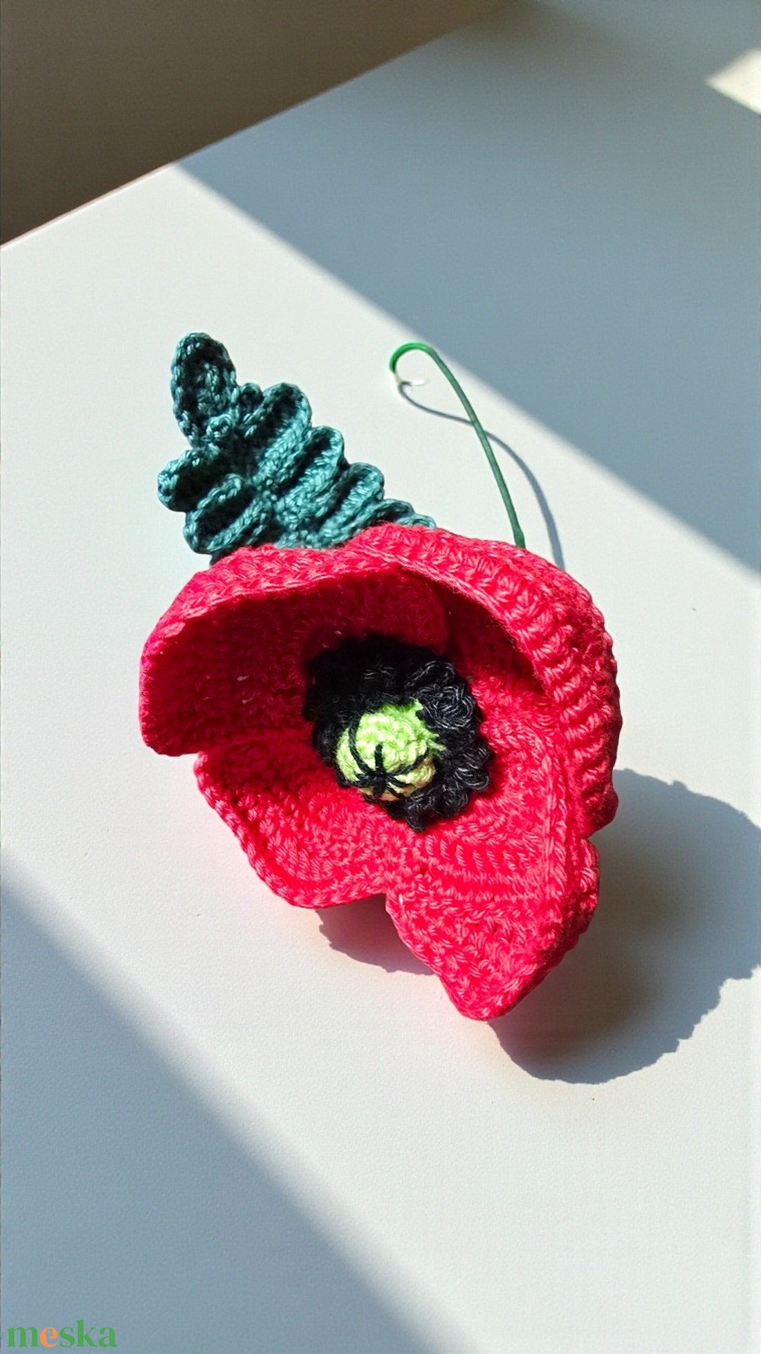 Horgolt Pipacs - otthon & életmód - dekoráció - virágdekoráció - virágdíszítő kellékek - Meska.hu