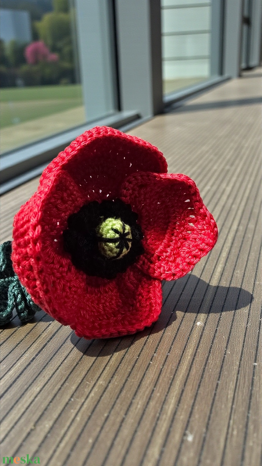 Horgolt Pipacs - otthon & életmód - dekoráció - virágdekoráció - virágdíszítő kellékek - Meska.hu