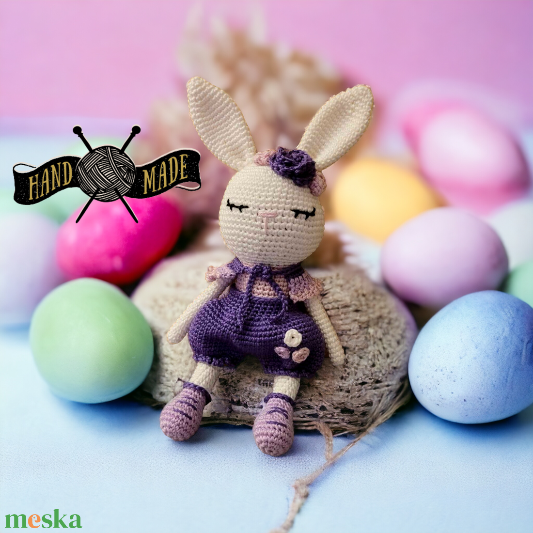 Vivi a szende nyuszi amigurumi technikával kézzel horgolt  - játék & sport - plüssállat & játékfigura - nyuszi - Meska.hu