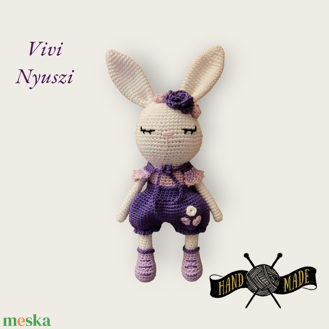 Vivi a szende nyuszi amigurumi technikával kézzel horgolt  - játék & sport - plüssállat & játékfigura - nyuszi - Meska.hu