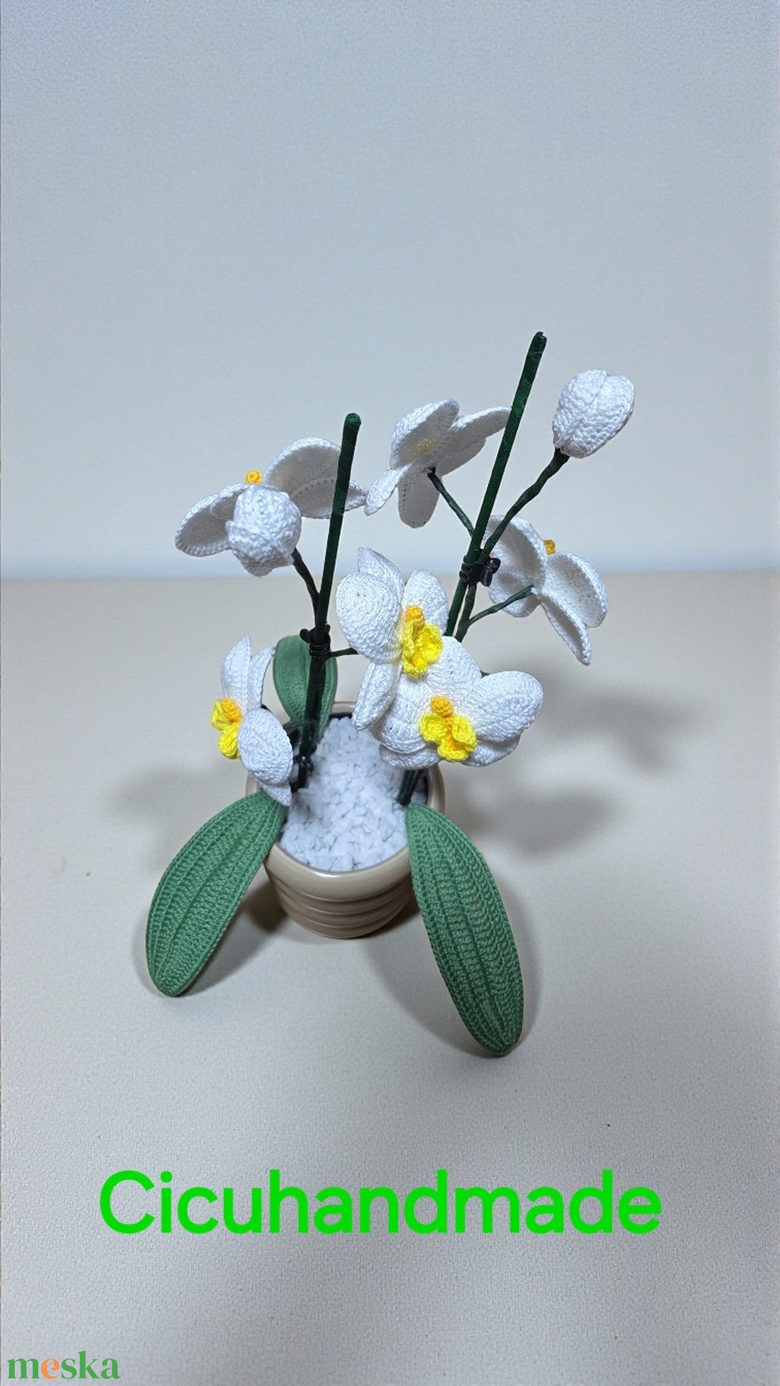 Orchidea kaspóval együtt, örökké virágzik  - otthon & életmód - virágdekoráció - virágdíszek - virágdísz kaspóban - Meska.hu