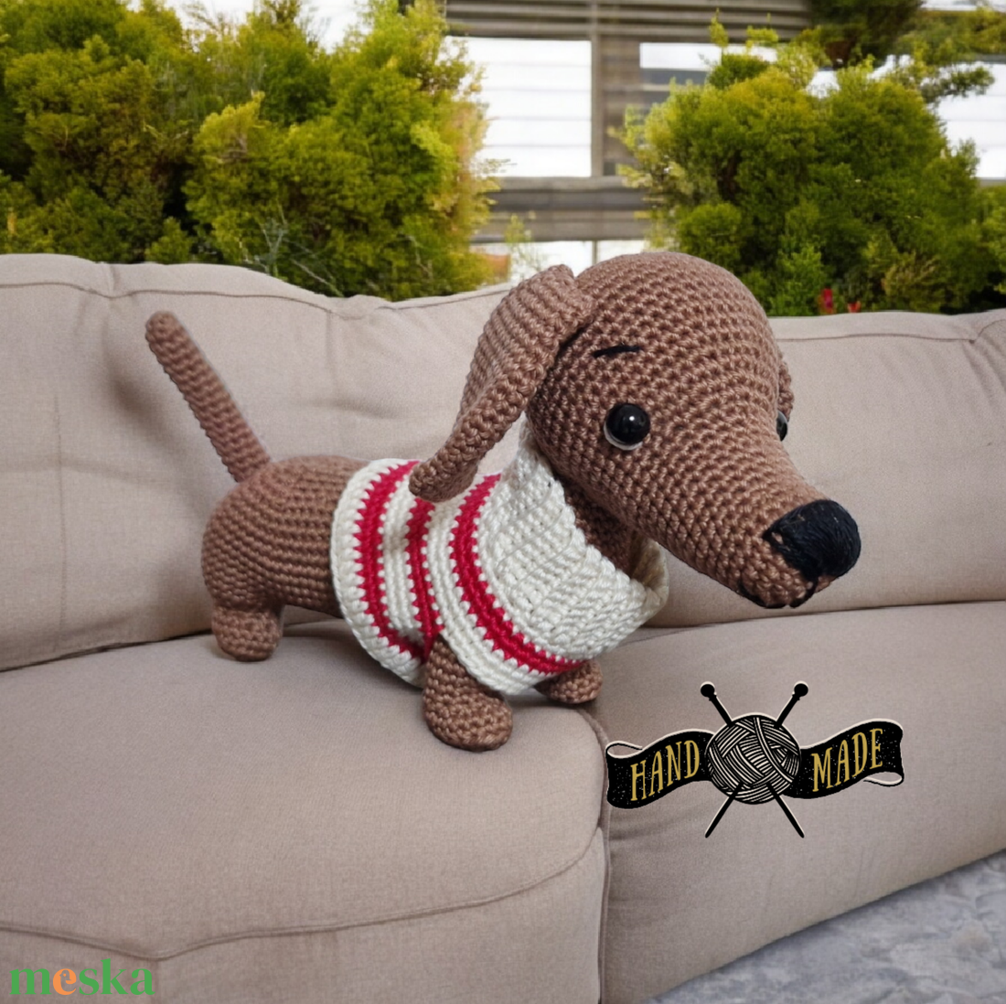 Tacskó amigurumi horgolt  - játék & sport - plüssállat & játékfigura - kutya - Meska.hu