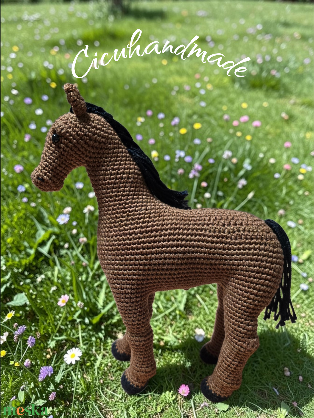 Horgolt élethű ló amigurumi  - játék & sport - plüssállat & játékfigura - ló - Meska.hu