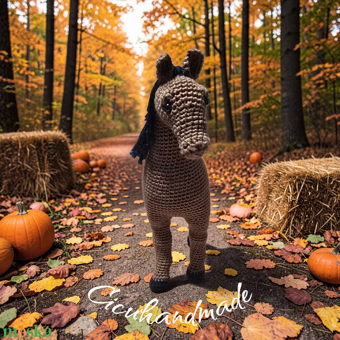 Horgolt élethű ló amigurumi  - játék & sport - plüssállat & játékfigura - ló - Meska.hu