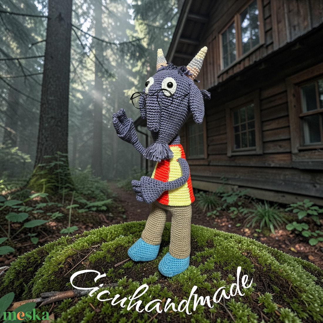 Kecske horgolt - játék & sport - plüssállat & játékfigura - plüss mesefigurák - Meska.hu