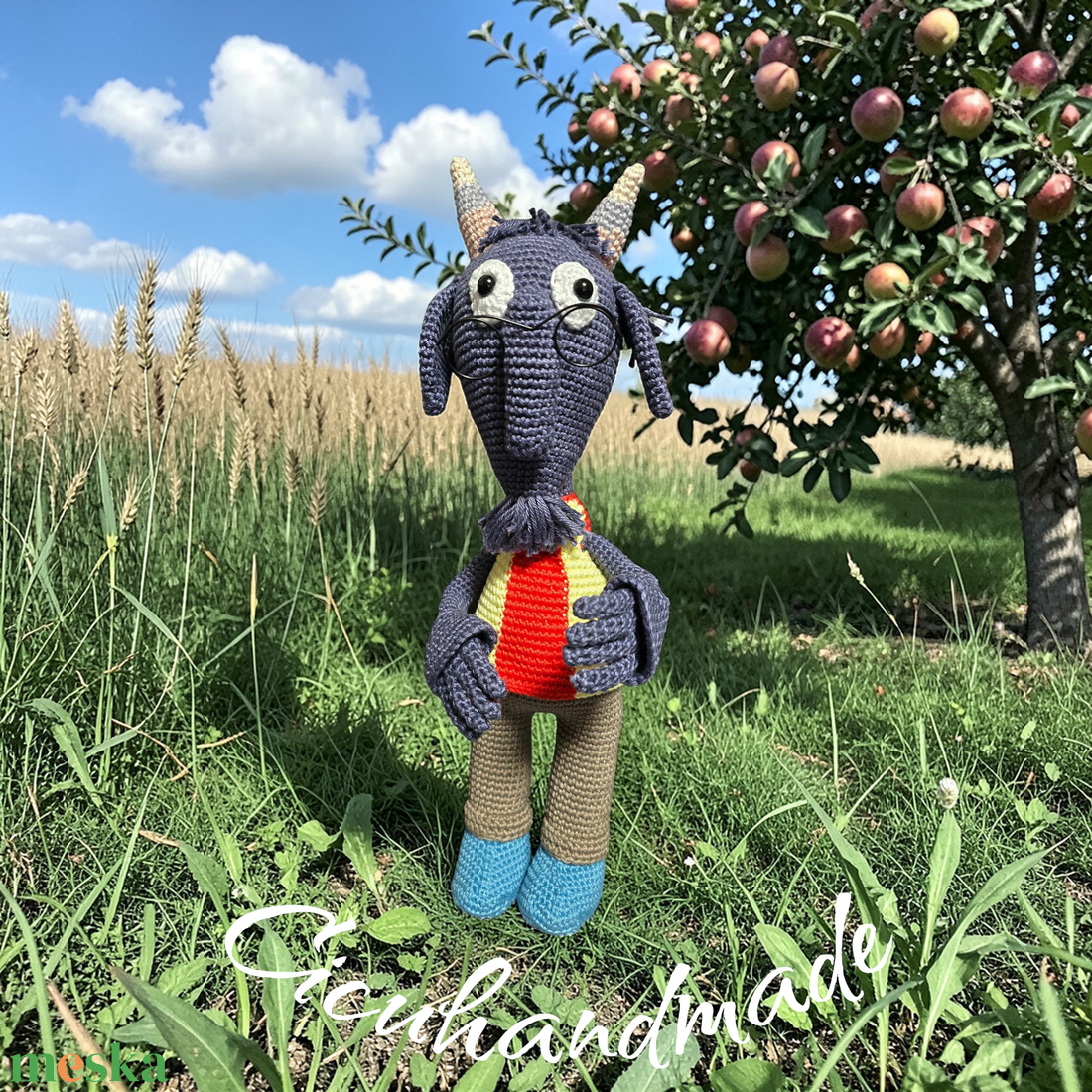 Kecske horgolt - játék & sport - plüssállat & játékfigura - plüss mesefigurák - Meska.hu