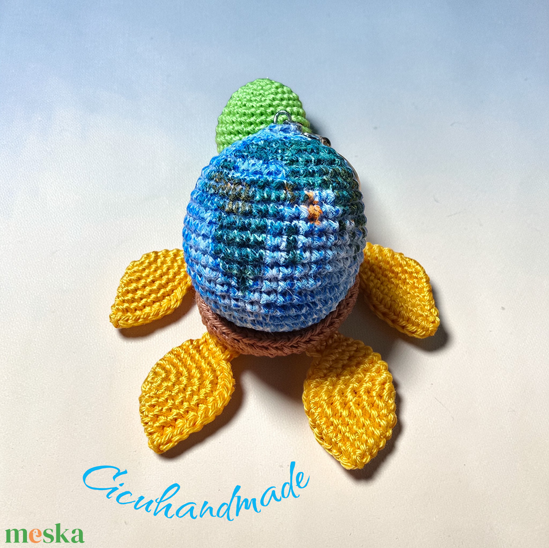 Amigurumi horgolt Teknős Földgömb  - játék & sport - plüssállat & játékfigura - teknős - Meska.hu