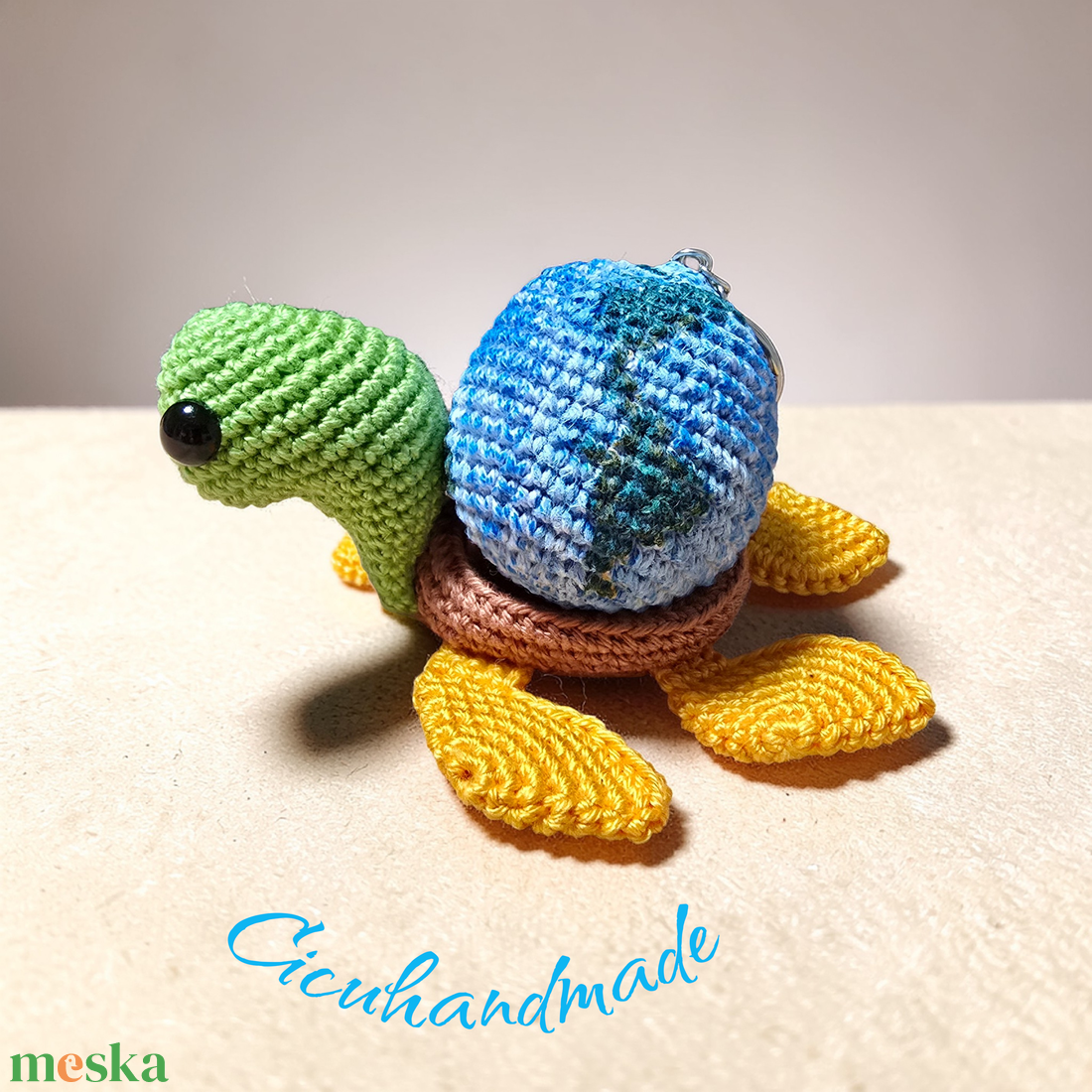 Amigurumi horgolt Teknős Földgömb  - játék & sport - plüssállat & játékfigura - teknős - Meska.hu