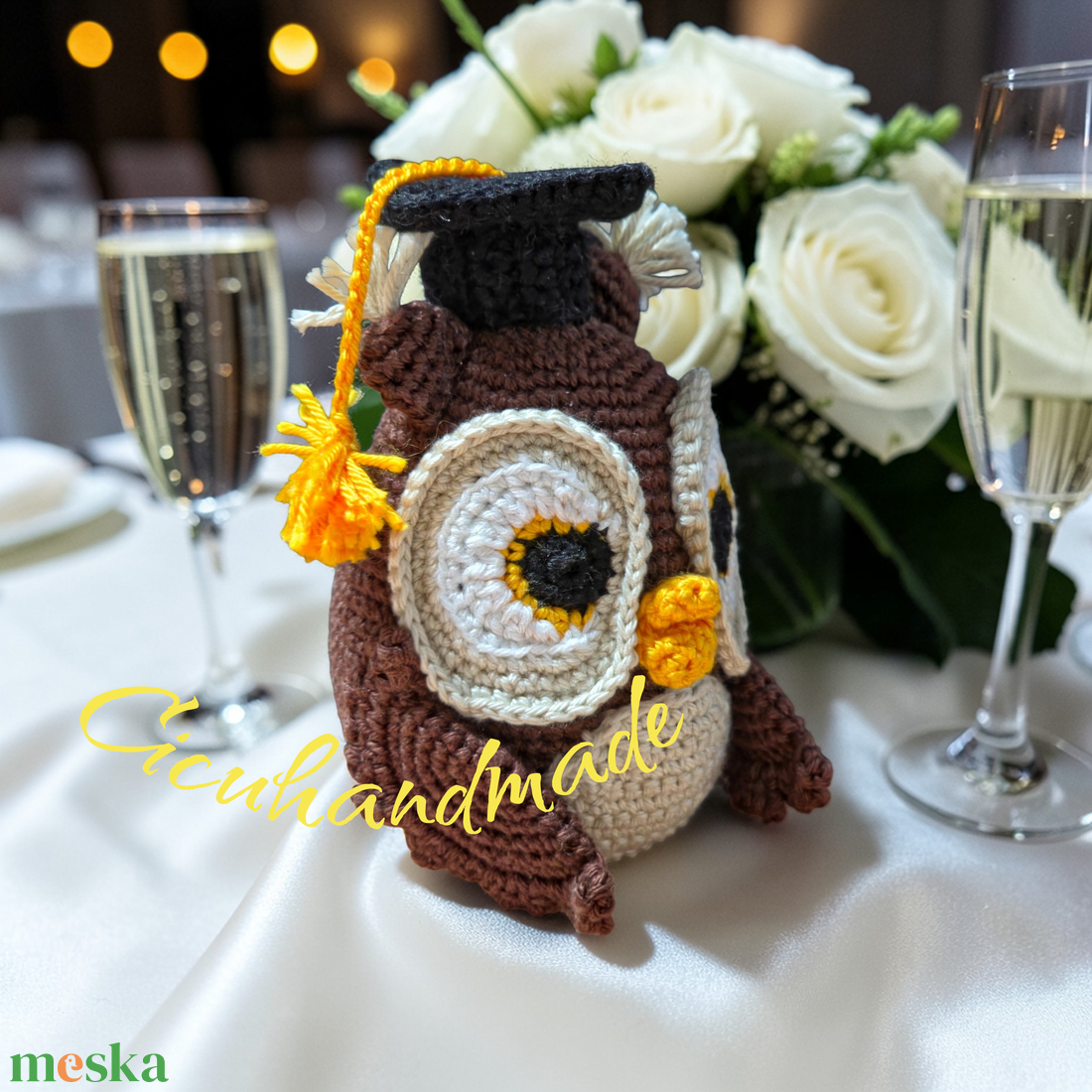 Bölcs Bagoly Amigurumi horgolt  - játék & sport - plüssállat & játékfigura - bagoly - Meska.hu