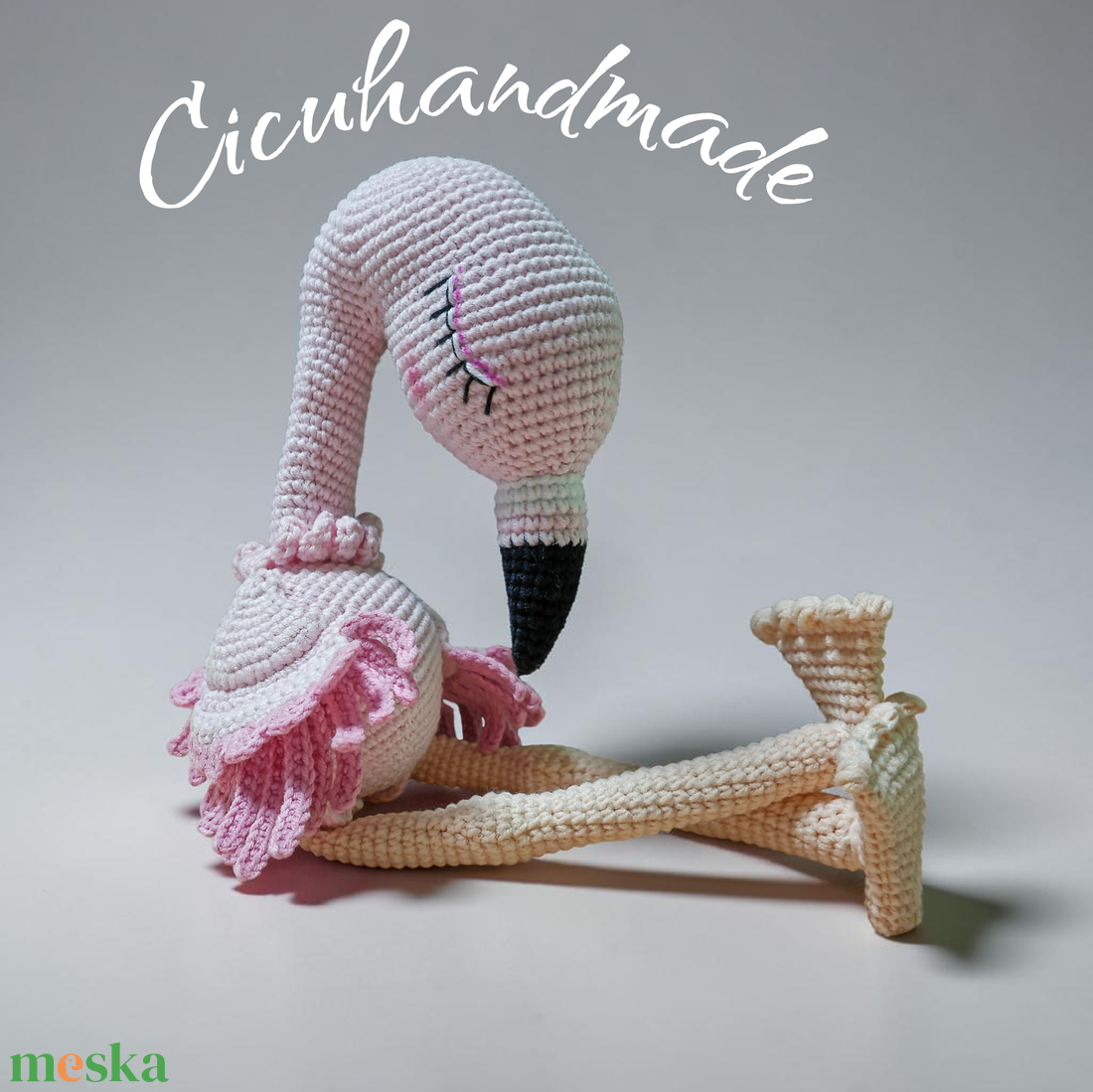 Flamingó amigurumi horgolt  - játék & sport - plüssállat & játékfigura - madár - Meska.hu