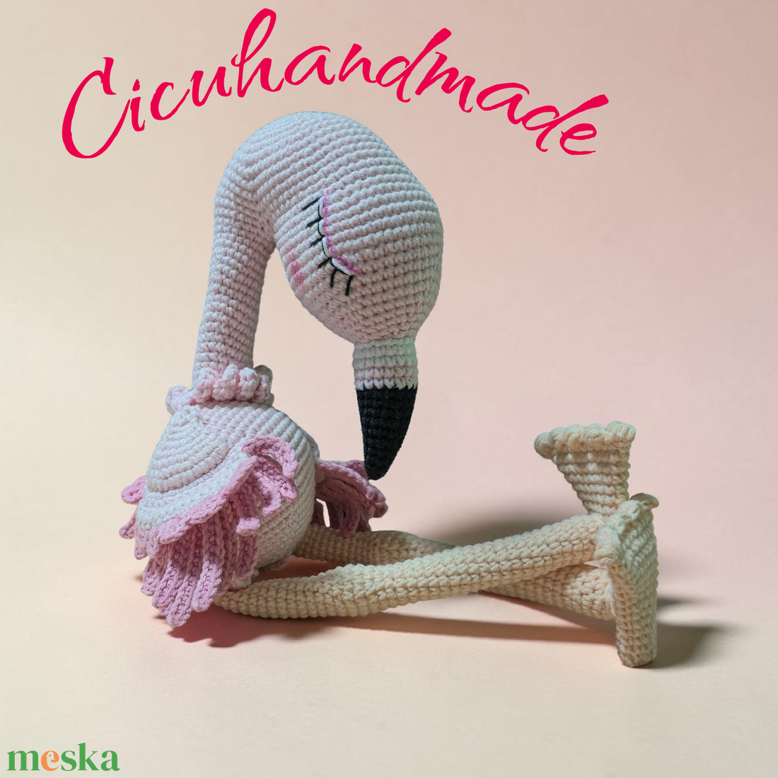 Flamingó amigurumi horgolt  - játék & sport - plüssállat & játékfigura - madár - Meska.hu