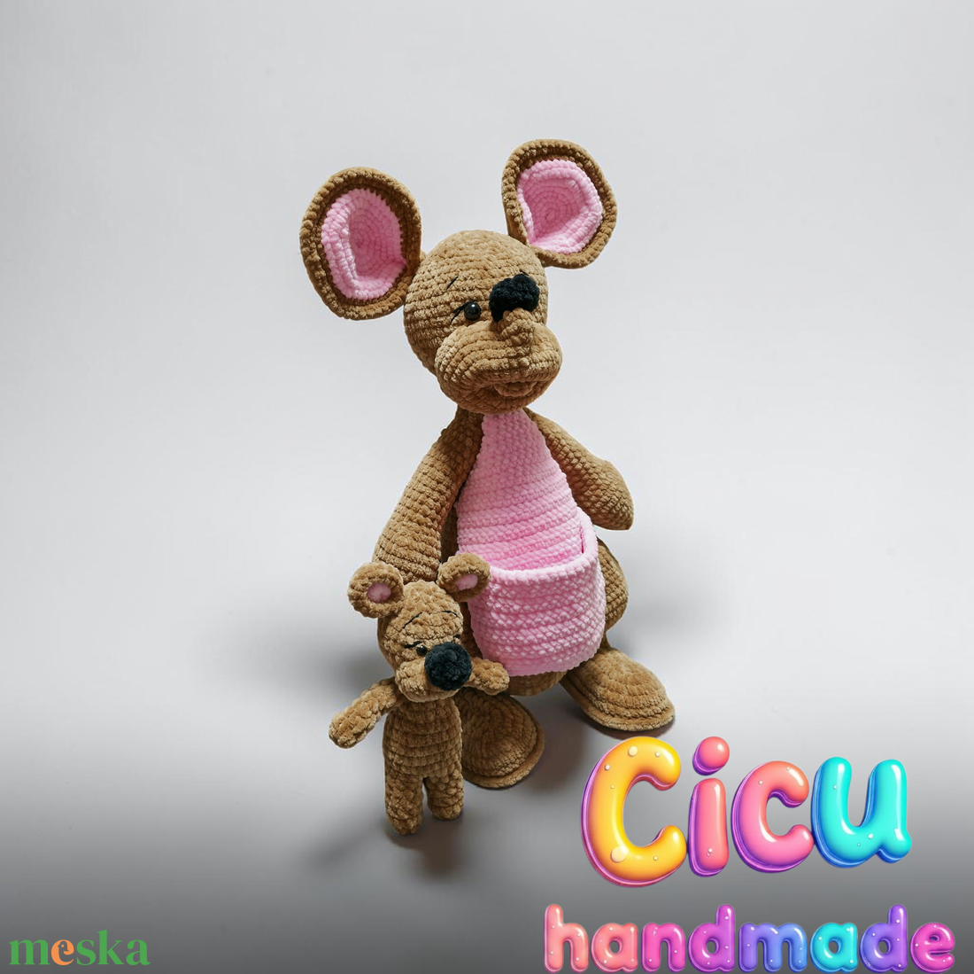 Amigurumi horgolt Kenguru mama és Kenguru baby - játék & sport - plüssállat & játékfigura - más figura - Meska.hu