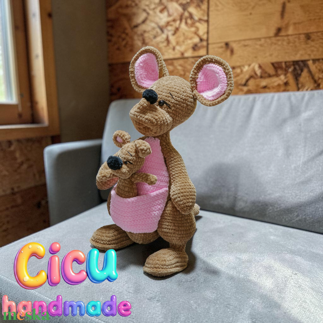 Amigurumi horgolt Kenguru mama és Kenguru baby - játék & sport - plüssállat & játékfigura - más figura - Meska.hu