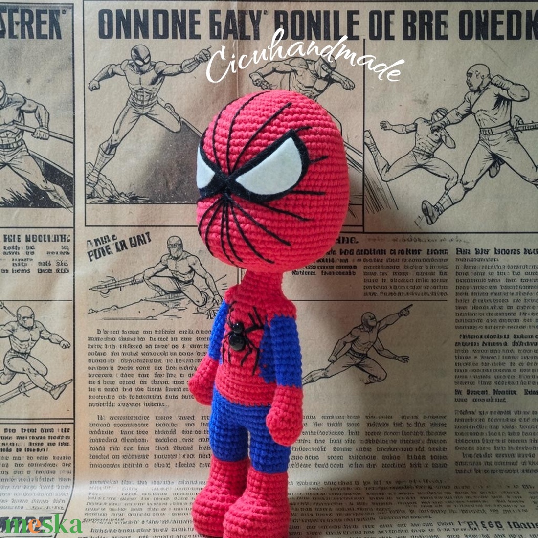 Pókember Amigurumi horgolt  - játék & sport - plüssállat & játékfigura - plüss mesefigurák - Meska.hu