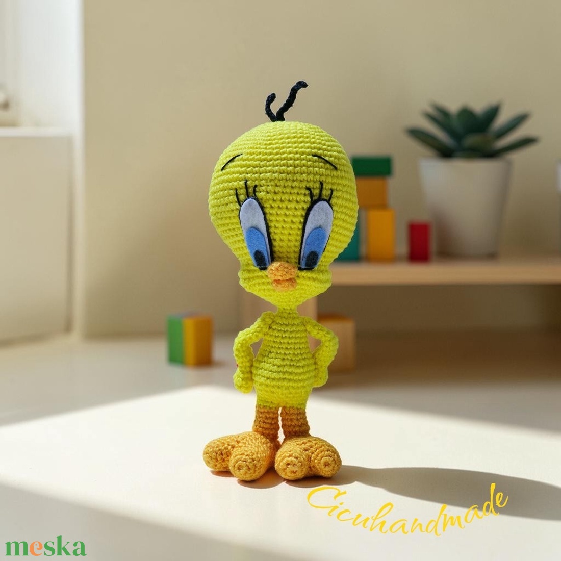 Csőrike ,Tweety Amigurumi technikával horgolt  - játék & sport - plüssállat & játékfigura - plüss mesefigurák - Meska.hu
