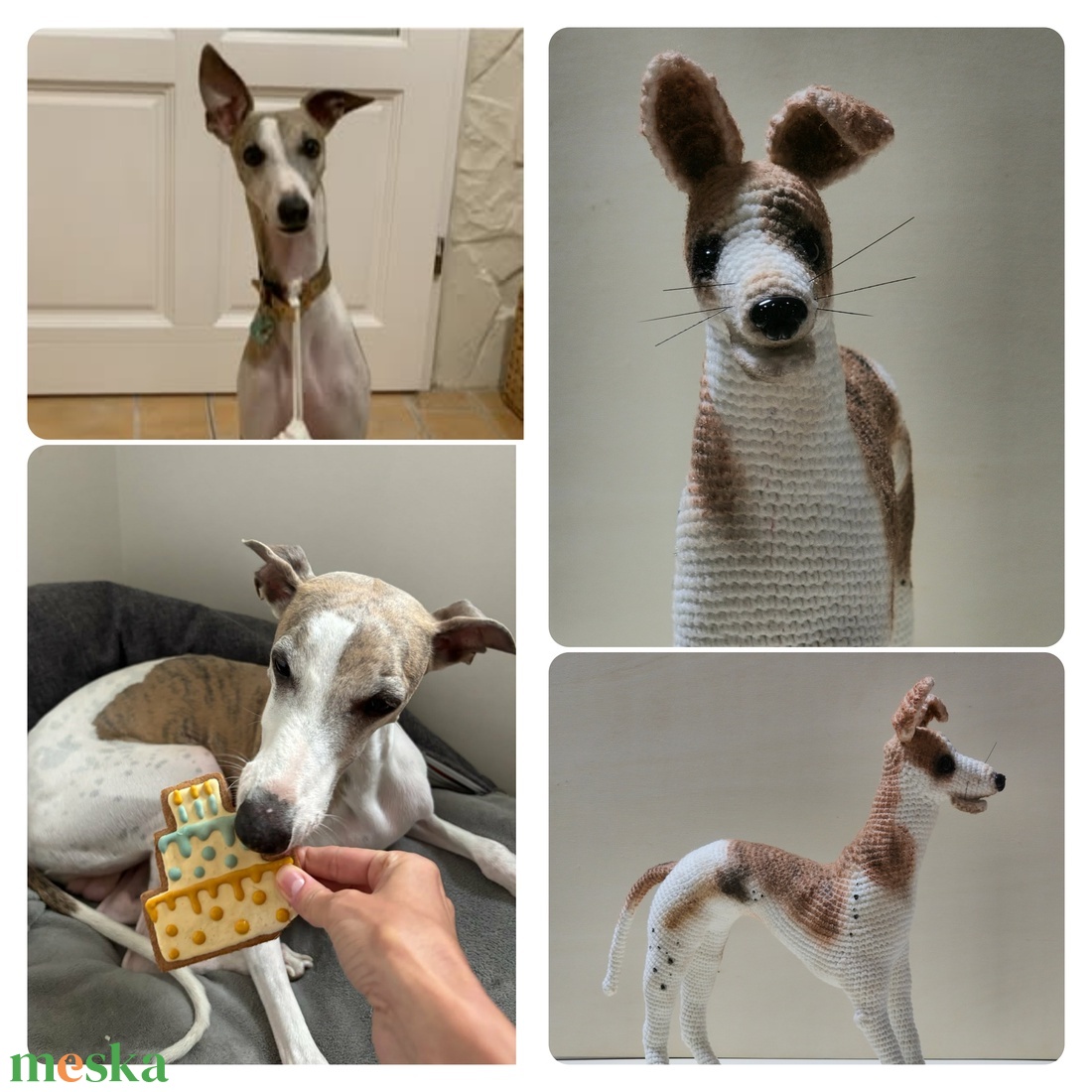 Horgolt Agár kutya amigurumi horgolt Hasonmás kutya fotóról - játék & sport - plüssállat & játékfigura - kutya - Meska.hu