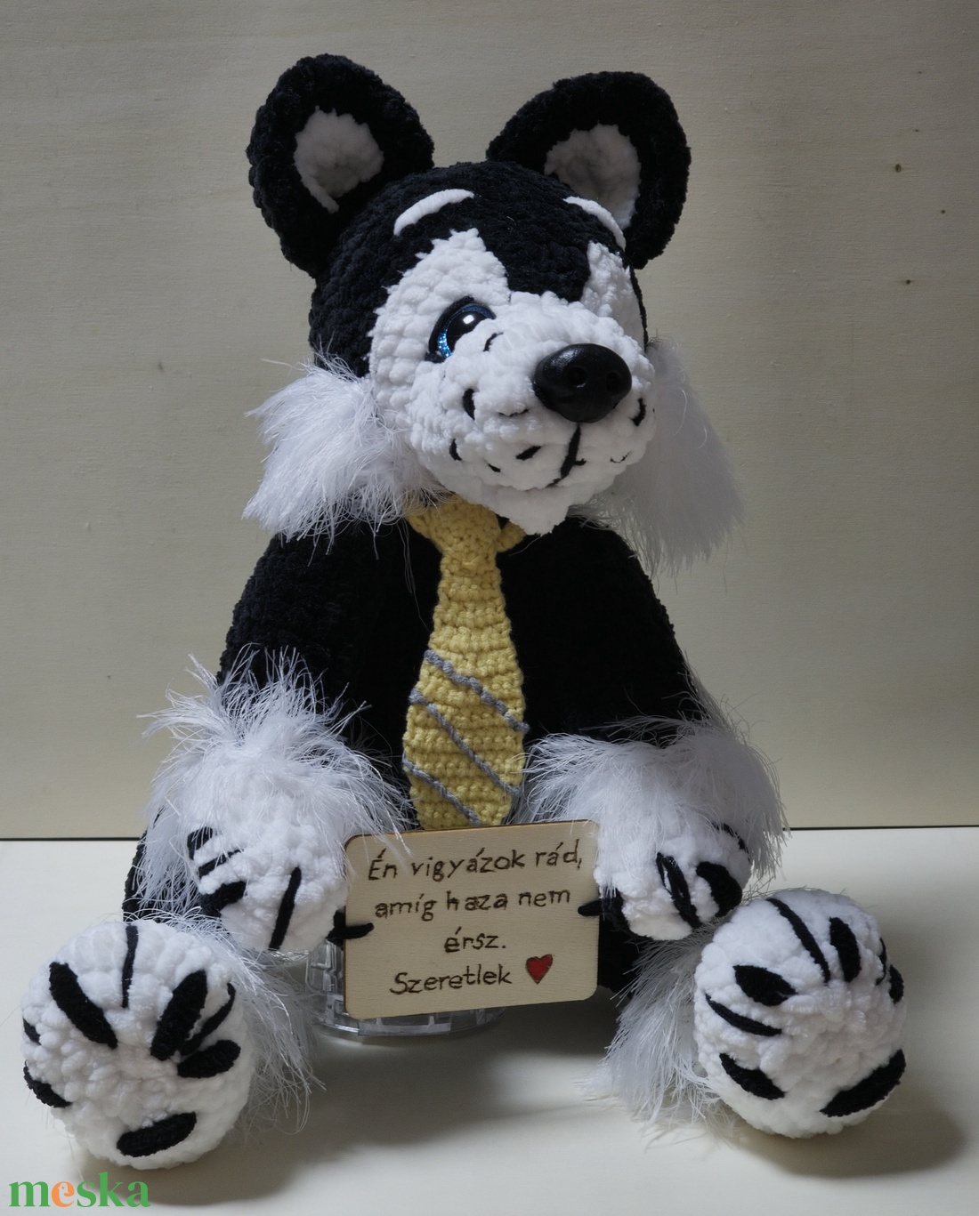 Amigurumi pihe-puha Husky kutya  - játék & sport - plüssállat & játékfigura - kutya - Meska.hu