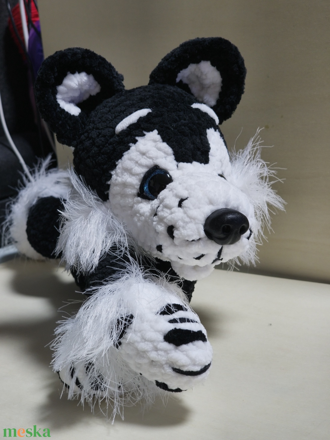 Amigurumi pihe-puha Husky kutya  - játék & sport - plüssállat & játékfigura - kutya - Meska.hu
