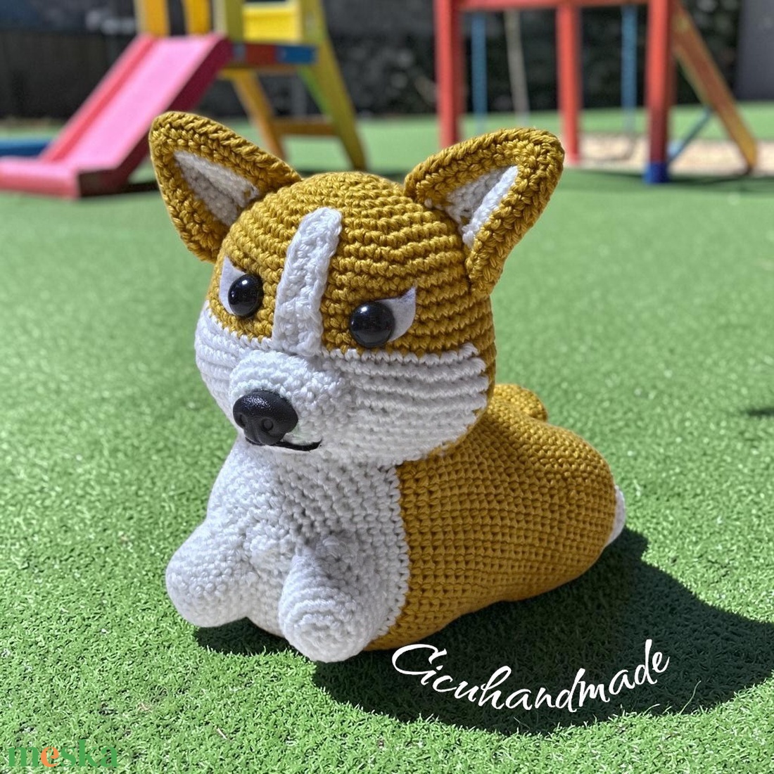 Amigurumi horgolt Welsh corgi kutya  - játék & sport - plüssállat & játékfigura - kutya - Meska.hu