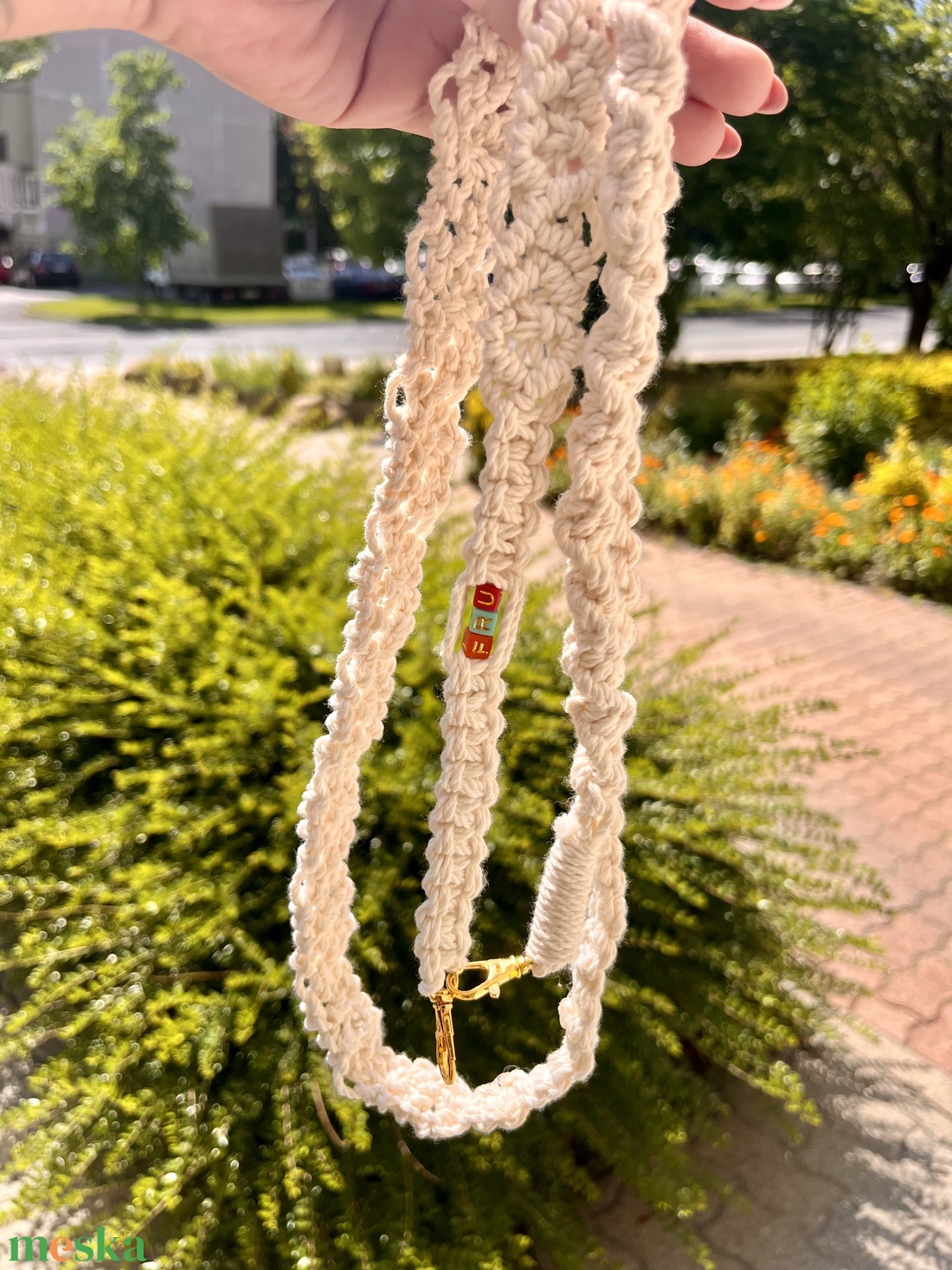 Makramé telefonpánt (crossbody strap) - táska & tok - pénztárca & más tok - telefontok - Meska.hu