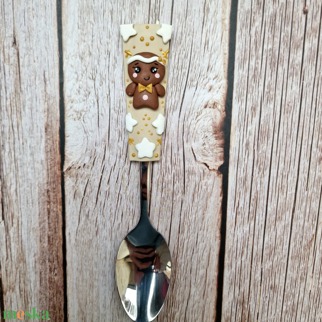 Karácsonyi teáskanál - Mézis - otthon & életmód - konyhafelszerelés, tálalás - tálalás - kanál & villa - Meska.hu