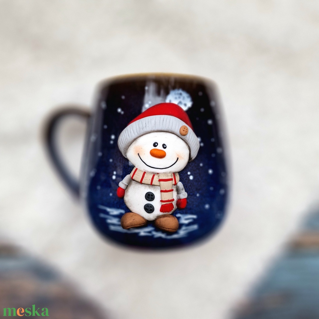 Karácsonyi bögre - Hóemberes - otthon & életmód - konyhafelszerelés, tálalás - tálalás - bögre & csésze - Meska.hu